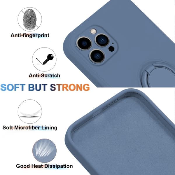 iPhone 15 Pro Max-deksel med ringholder, mørkeblå