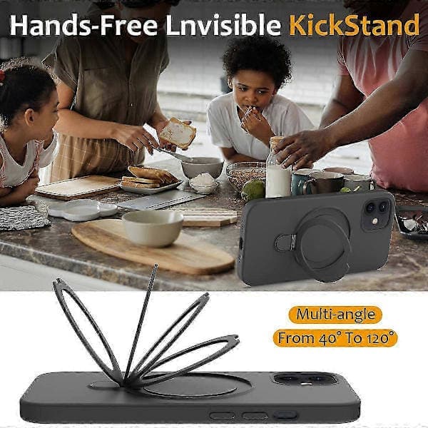 Magnetisk deksel til iPhone 11 med ringstativ PC+silikon støtsikkert telefondeksel stil H stil H Style H