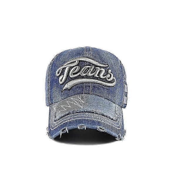 Retro denim utendørs baseballcaps med 3D-broderi
