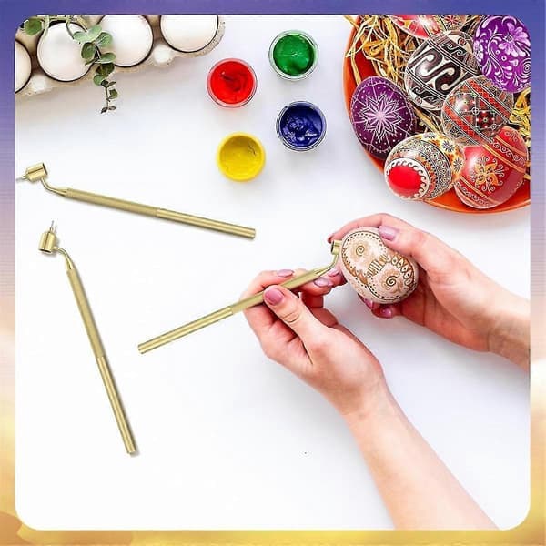 Sæt med 3 Pysanka sæt voks tegnepenne til dekorativ kunst til påskeæg Pysanky tilbehør