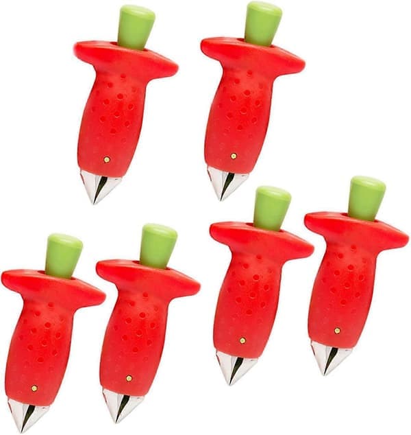 Multi Claw Jordbærfjerner Rustfritt Stål Plast Frukt Bær Tomat Grønnsak Topp Stilkkjernefjerner 6 Stk 6Pcs