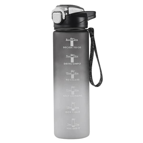 1000ML dricksflaska sportflaska vattenflaska dricksflaska med sugrör svarta dricksflaskor