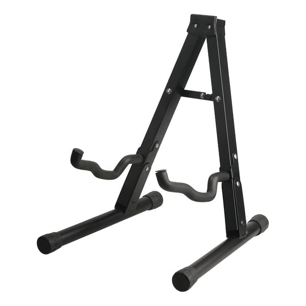 Sort jernguitarstativ - Unikt foldbart design, stabilt A-rammestativ til basudstilling - Perfekt