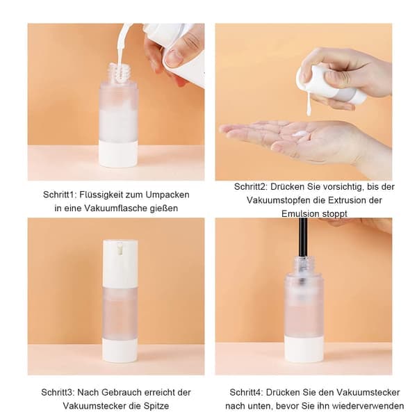 Luftfri Pumpdispenser Tom Reseflaska för Kosmetika 15ml