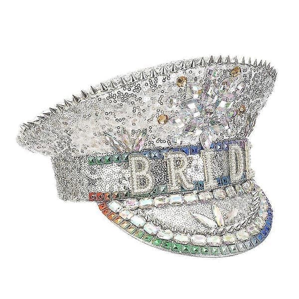 Ny bröllopshatt för bruden silver silver