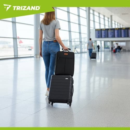 Håndbagage rygsæk 40x25x20 cm 20L letvægt 470 g sort Sort