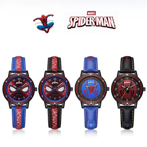 Spider-Man Lysende Vanntett Analog Klokke, en flott bursdagsgave til barn. Blå B B