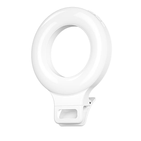 Clip-on Ring Light, Genopladelig LED Selfie Ring Light til Telefon, Laptop, Tablet (3 Lystilstande)