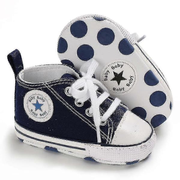 Babyskor, & Star Solid Sneaker Bomull Mjuk Halkfri Sula