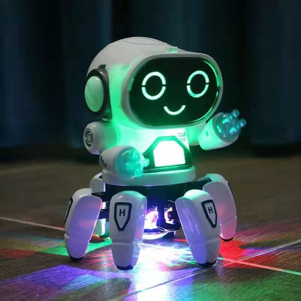 Dansende Robot Elektrisk Kæledyr Musikalsk Lysende Legetøj 6 Kløer Blæksprutte Rob