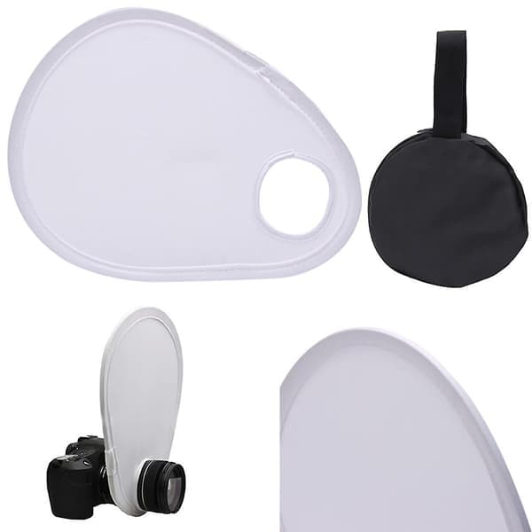 Universell sammenleggbar fotoblitslinse-diffusorreflektor for DSLR speilreflekskamera
