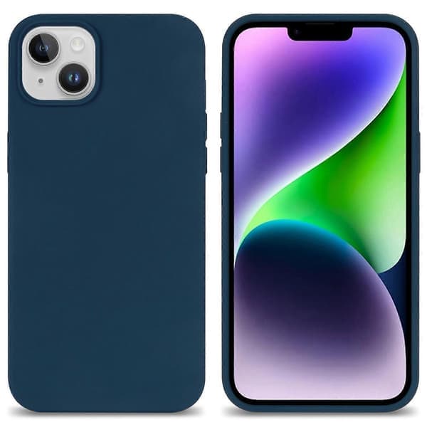 För iPhone 14 Solid Silikonskal Mjukt Fiberfoder Anti-Rep Stötsäkert Baksidesskydd Flerfärgad Stil B Style B