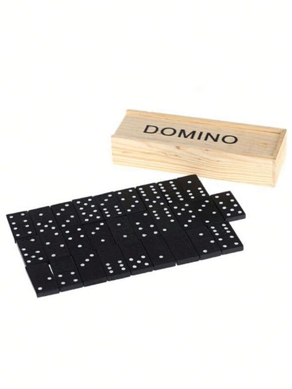 Sort Domino Trækasse med Sort Domino Træbrætspil Undervisning 1 Sæt
