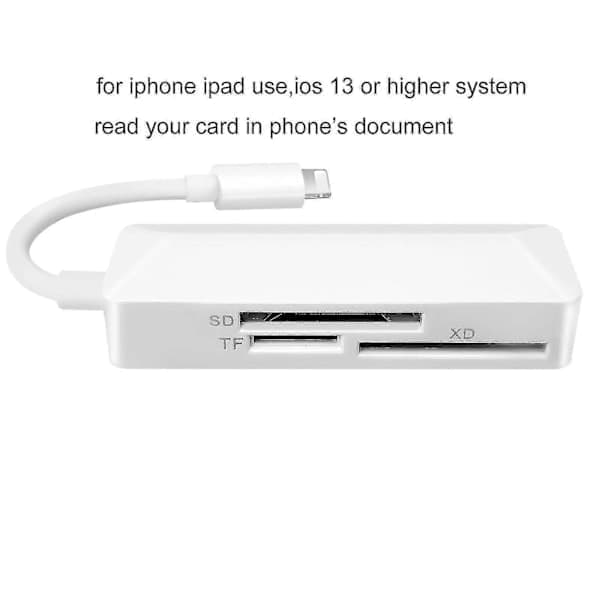 IOS 8-pin kortlæser Tfsd Xd 3-i-1 kortlæser til bærbar computer, telefon, tablet WG