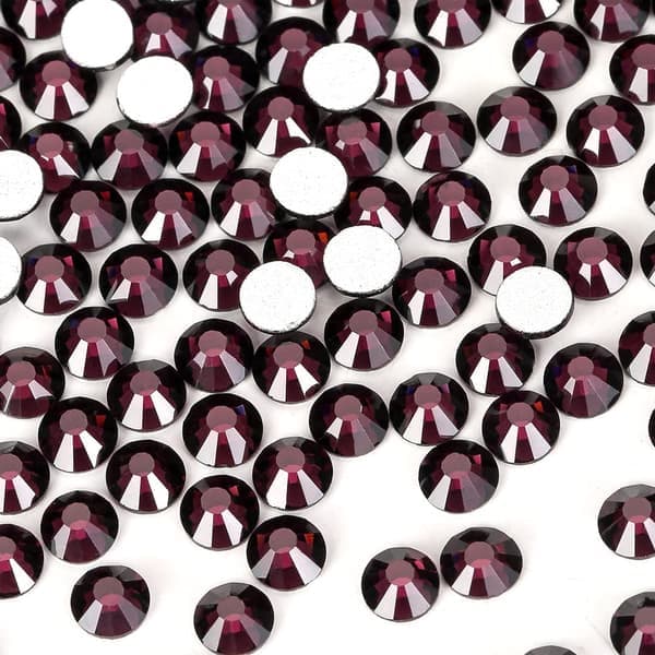 Flat Backs Rhinestones Nail Arts, dyp lilla