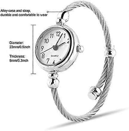Dame Quartzure, Analog Rund Legeringsrem Åben Armbåndsur 3 3