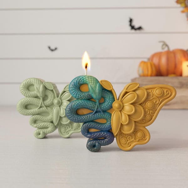 Halloween-tema lys silikoneforme til stearinlys, boligindretning, sommerfugleformede silikoneforme til epoxyharpiks