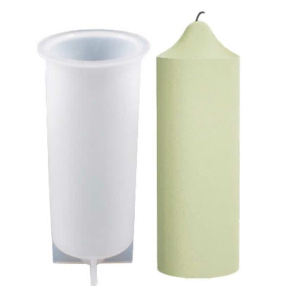 Silikonform för ljus DIY Ljus Hög Cylinder Vit