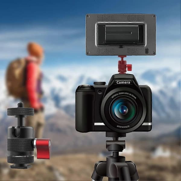 Mini kulehode, blitssko, feste 360 panorering 1/4\" kulehodeadapter for DSLR-kameraer, videoskjerm, GoPro, Mini DV, blitslys, mikrofon, monopod.