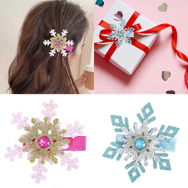 Hållbar snöflinga hårnål tillbehör elegant snöflinga strass hårspänne för julevenemang hårstyling
