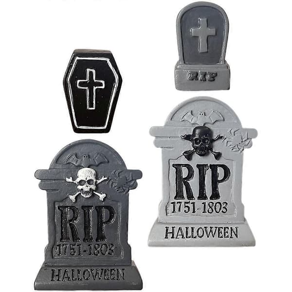Halloween Spøgelseshus Harpiks Gravsten til Dekoration 4 Stk. Samling