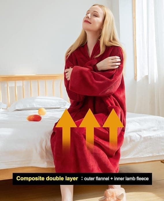 Stor hætte-tæppe til kvinder, ultrablødt, behageligt, bærbart hættetrøje, kæmpe sweatshirt, one size, tv-tæppe, frontlommer