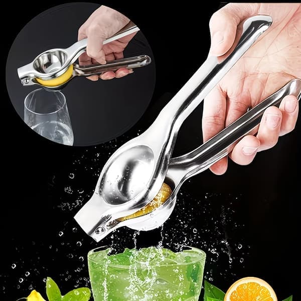 2-pak manuel citronpresser lavet af rustfrit stål, bærbar håndpresser til appelsin, lime og citron