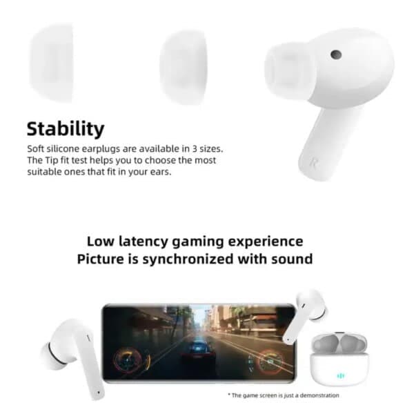 Ekte Trådløse Pro TWS Bluetooth Stereo In-Ear Hodetelefoner USB-C Rosa