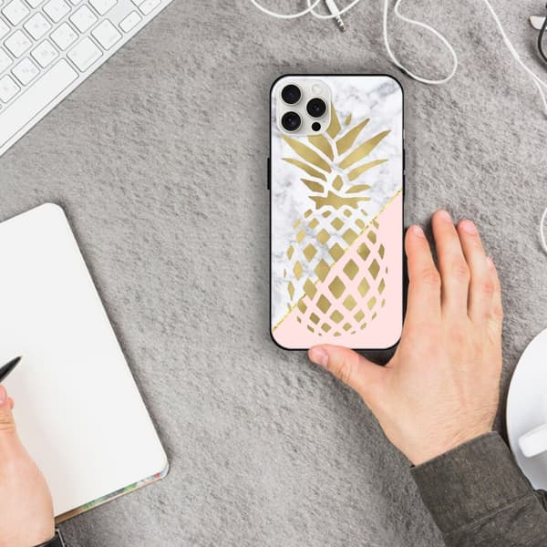 2 stk Marmor Ananas iPhone 15 Pro Deksel, Gutter og Jenter Apple iPhone 15 Pro Max deksel til iPhone 15 Plus 15 Pro 15 Pro Max Svart iPhone 15 Pro iPhone 15 Pro