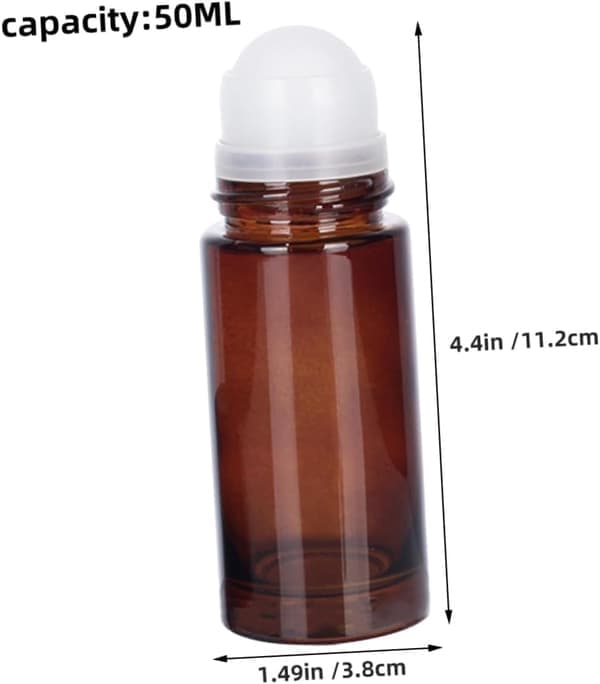 2 st 50 ml tomma bärnstensfärgade glasflaskor med roll-on, påfyllningsbara parfymflaskor, läckagesäkra