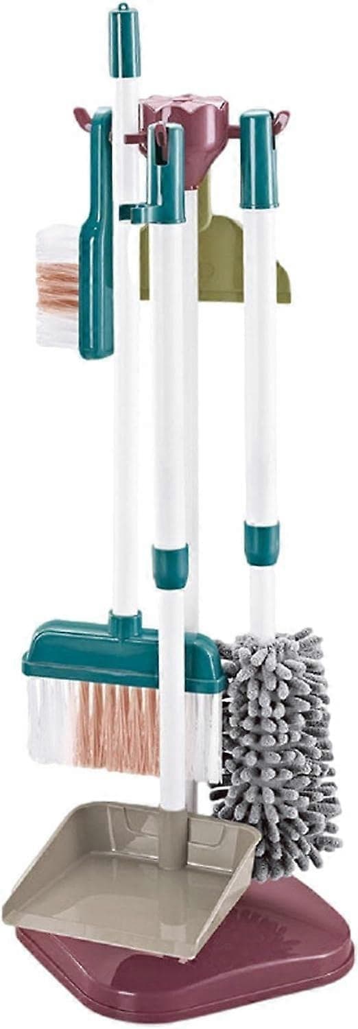 Städset för barn, låtsaslek hushållsset - Låtsaskvast, borste, mopp, spade, sopskyffel, städmaterial, städset för småbarn