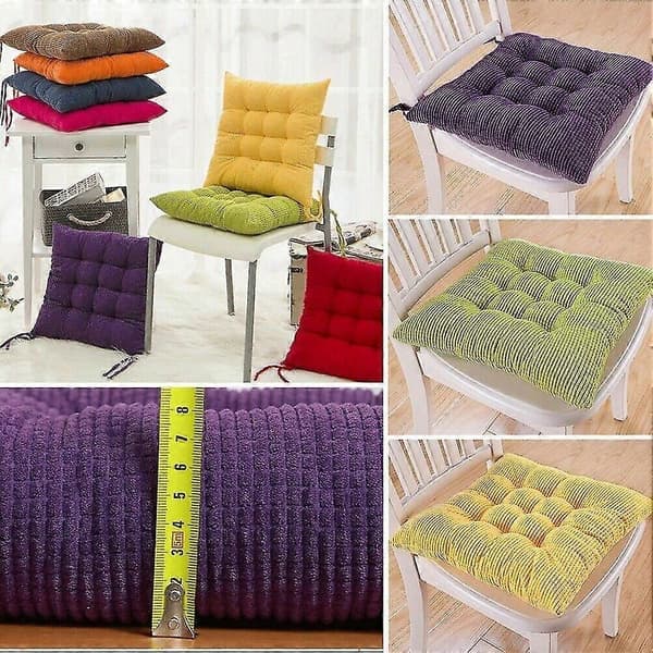 40x40cm Solid Square Soft Thick Seat Cushion Pillow with Ties for Chair Home Decor - Perfect