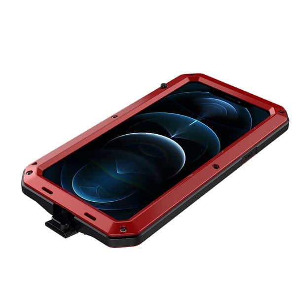 iPhone 15 Pro max - Stöttåligt aluminiumfodral rött Röd