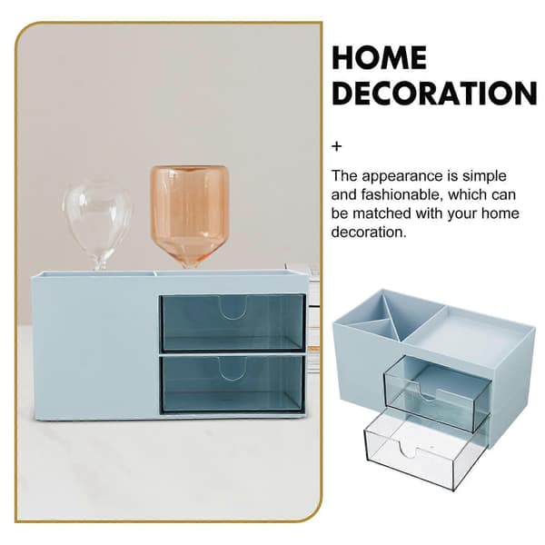 Badeværelse Makeup Organizer Skrivebordsopbevaringsholder til 2 stk. Makeup Opbevaring