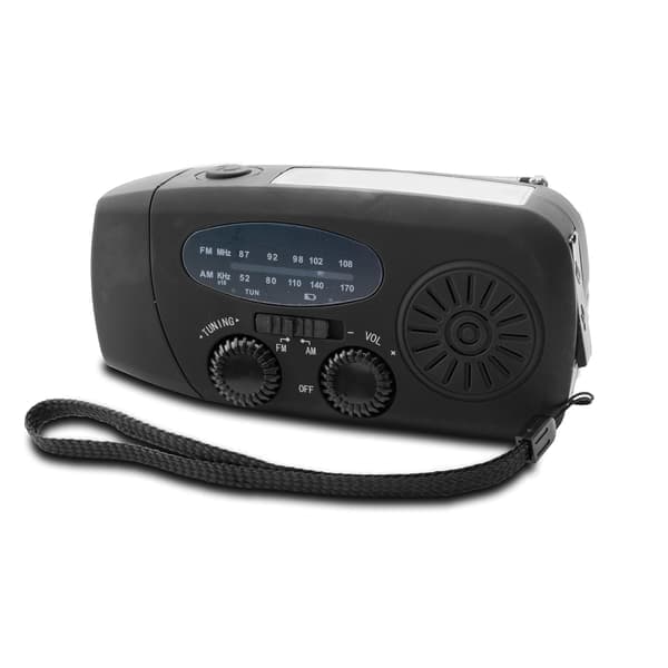 Håndsvingradio med solcelleoplader & nødtæppe / Nødradio & Powerbank