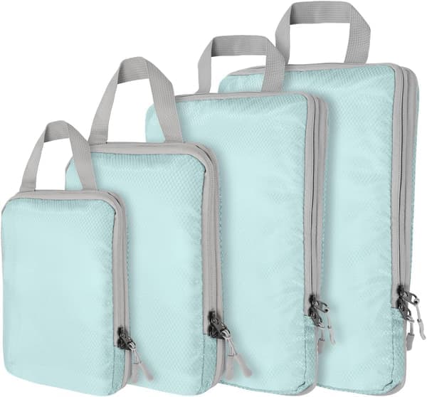 Kompressionspackkuber, 4-pack ultralätta packkuber, nödvändiga resetillbehör, hållbara reskuber