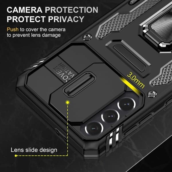 Samsung S23 - CamShield / Kameraskyddsställ Svart