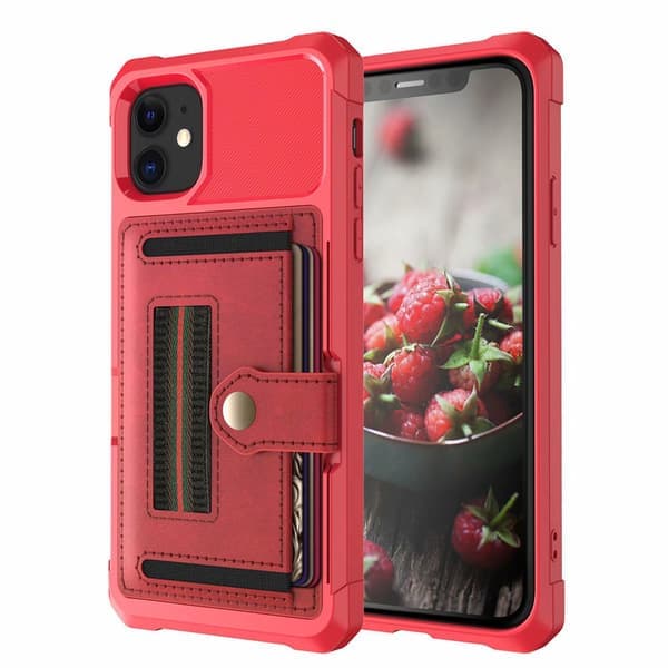 Glatt deksel med kortholder - iPhone 11 Blå Blå