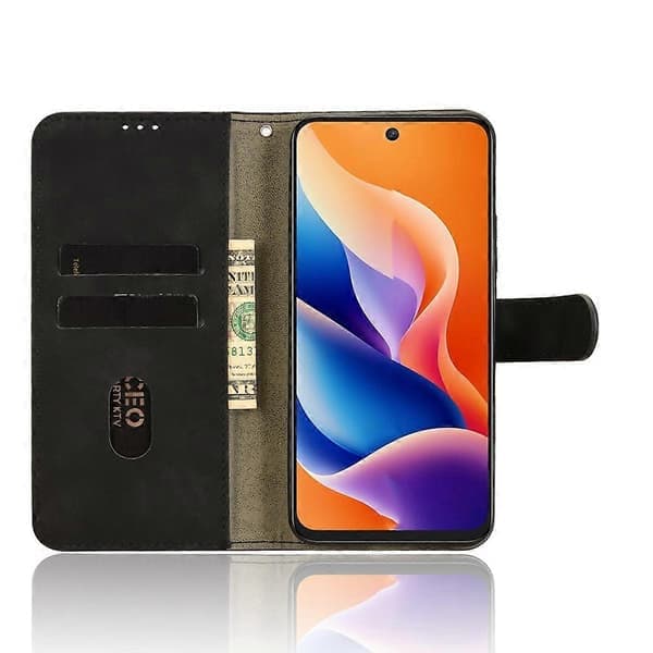 För TCL 605 4G Läderfodral Läderkänsla Anti-Drop Plånboksfodral Blå Blå Blå Blue Blue