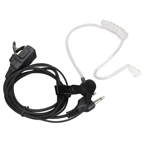 Udskiftning af akustiske rørhovedtelefoner, 2-bens akustisk rørheadset med PTT til ICOM ICF4TR ICF10 ICF20 Sort Hvid