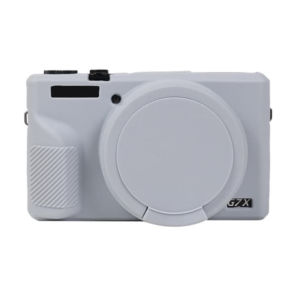Blødt silikoneetui med linsebeskytter til Canon PowerShot G7 X Mark III / G7X3 Grå Grå Grå