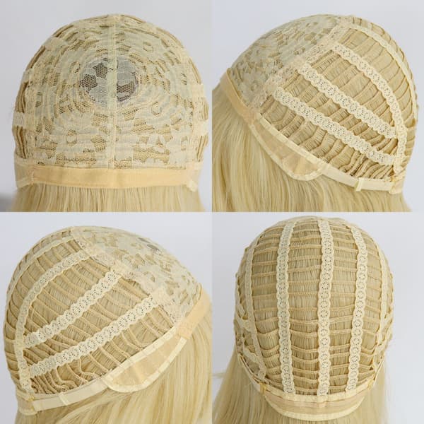 Oregelbunden blond lång rak peruk, cosplayperuk