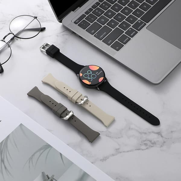 Sort Sort Silikone Armbåndsur 22mm
