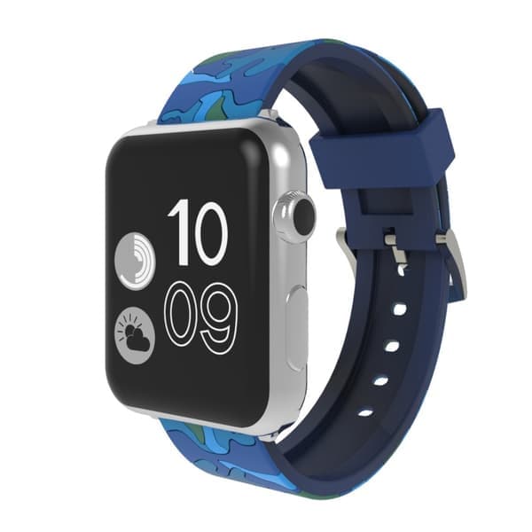 Silikonrem Apple Watch 42/44/45 mm Kamouflage Blå
