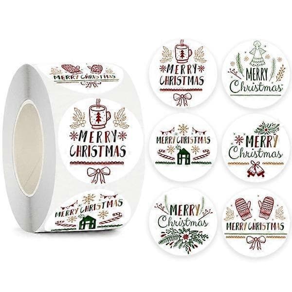 Hyvää joulua -tarrat teema sinetöintitarrat tie monivärinen 500 kpl 3,8 cm 2,5 cm 2.5cm