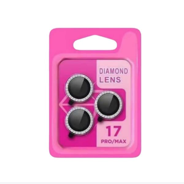 Bling Diamond Kameralinsskydd Kompatibelt med iPhone 17 Pro/17 Pro Max - Silver Strass Härdat Glas Linsskydd