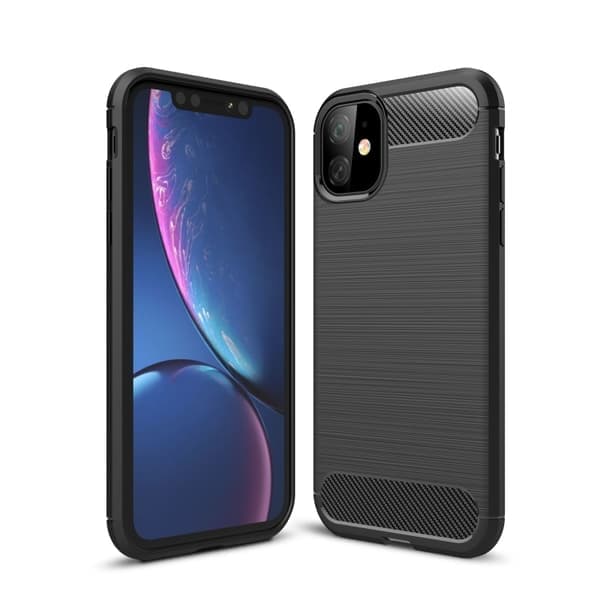 Kulfibercover til iPhone 11 - Sort