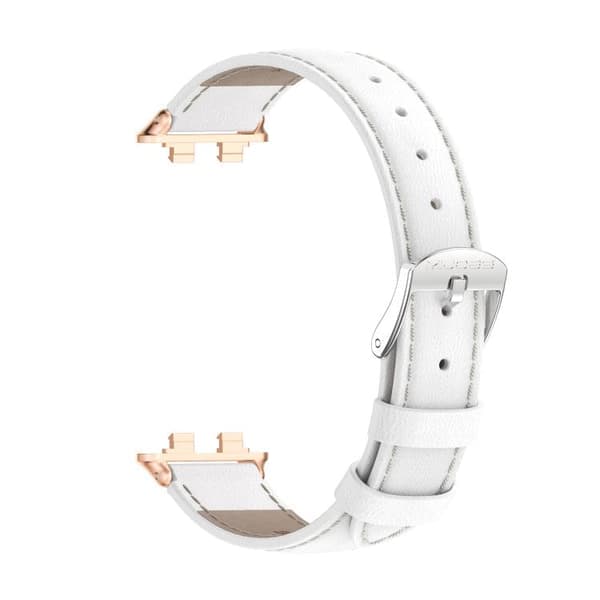 Lærreim til Huawei Band 11/11 Pro - Hvit/Rosegull