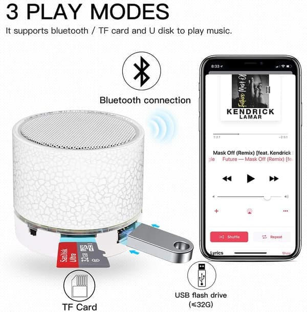 Bluetooth-højttaler med god lydkvalitet og musikalitet, hvid