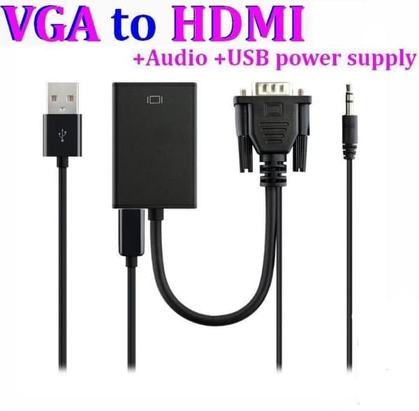 NÖRDIC VGA-HDMI-sovitin 1080p 60Hz HDCP 1.2 Musta